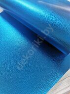 Декоративный кожзам текстурный металлик 20*15 см, цв.синий