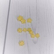 Набор мелких цветочков из мягкого фетра "Пятилистник круглый" 10 мм, (10 шт) цв.пастельный желтый