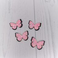 Патч сборный "Бабочка на фетре" 26*37 мм, цв.розовый
