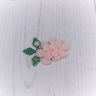 Патч сборный из корейского фетра "Цветок маленький" 25 мм, цв.св.розовый