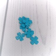 Набор мелких цветочков из жесткого фетра "Четыре лепестка" 11 мм, (10 шт) цв.бирюзовый
