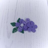 Патч сборный из корейского фетра "Цветок маленький" 25 мм, цв.фиолетовый