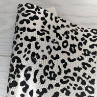 Декоративный кожзам "Леопард с бархатом"  20*30 см, цв.серебро