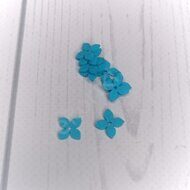 Набор мелких цветочков из жесткого фетра "Четыре лепестка острые" 11 мм, (10 шт) цв.бирюзовый