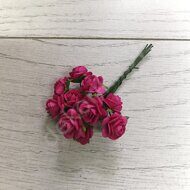 Тайские бумажные цветочки 15 мм "Розочка", цв.ярко-розовый