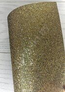 Декоративный кожзам текстурный "Квадратики" 20*15 см, цв.золото