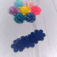 Набор для изготовления цветочка из корейского мягкого фетра, 3,5 см, цв.темно-синий