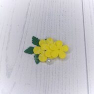 Патч сборный из корейского фетра "Цветок маленький" 25 мм, цв.желтый