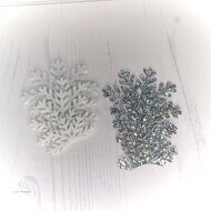 Набор для ободка из кожзама и фетра "Полуснежинки", цв.серебро перламутр (10 шт)