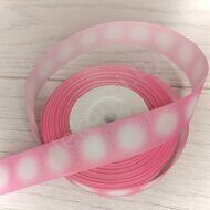Репсовая лента с разметкой для лепестков, 25 мм, цв.розовый