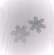 Патч-вырубка из глиттерного фетра "Снежинка 7" 45 мм, цв.серебро