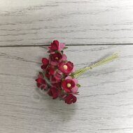 Тайские бумажные цветочки 15 мм, цв.фуксия/розовый