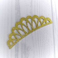 Патч из глиттерного фоамирана "Тиара 4" 12 см, цв.св.золото